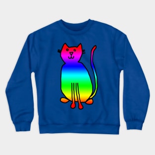 Bright Cat Rainbow Crewneck Sweatshirt